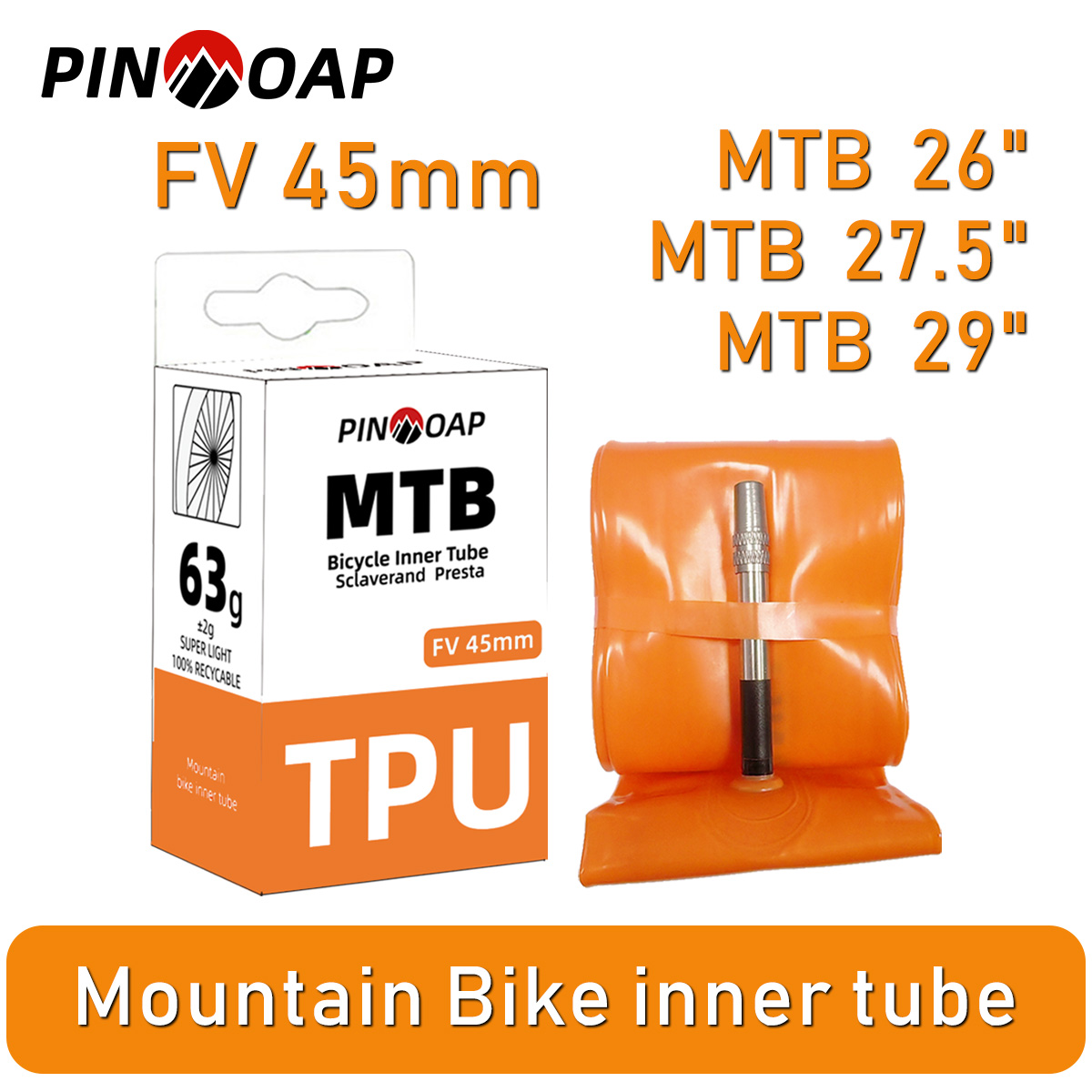 Mountain Biking Lights - PINMOAP マウンテンバイクインナーチューブ 45mm 超軽量 TPU インナーチューブ