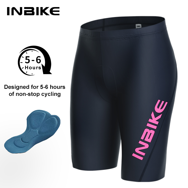 Mountain Biking Logo - INBIKE 女性用夏用通気性サイクリングショーツ パッド入りプロ仕様ロードバイクマウンテンバイク用 反射ロゴデザイン付きサイクリングボトム