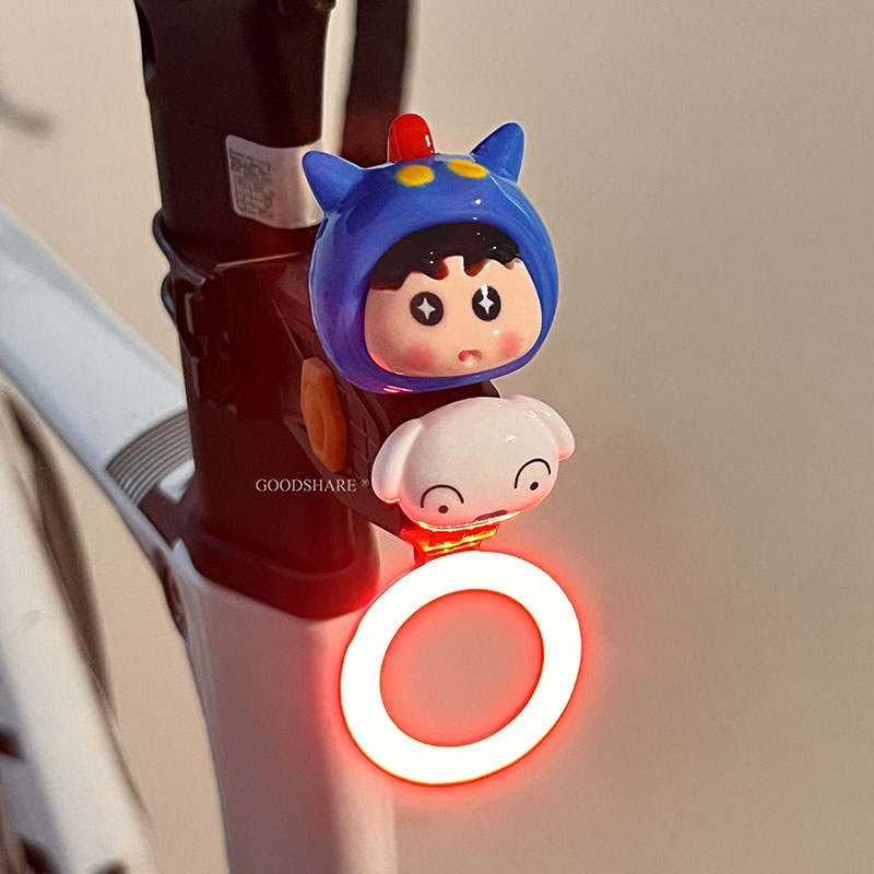 Mountain Biking Lights - かわいいしんちゃん自転車リアライト COB フラッシュ警告ランプ USB 充電式テールライトマウンテンロードバイク夜間安全アクセサリー