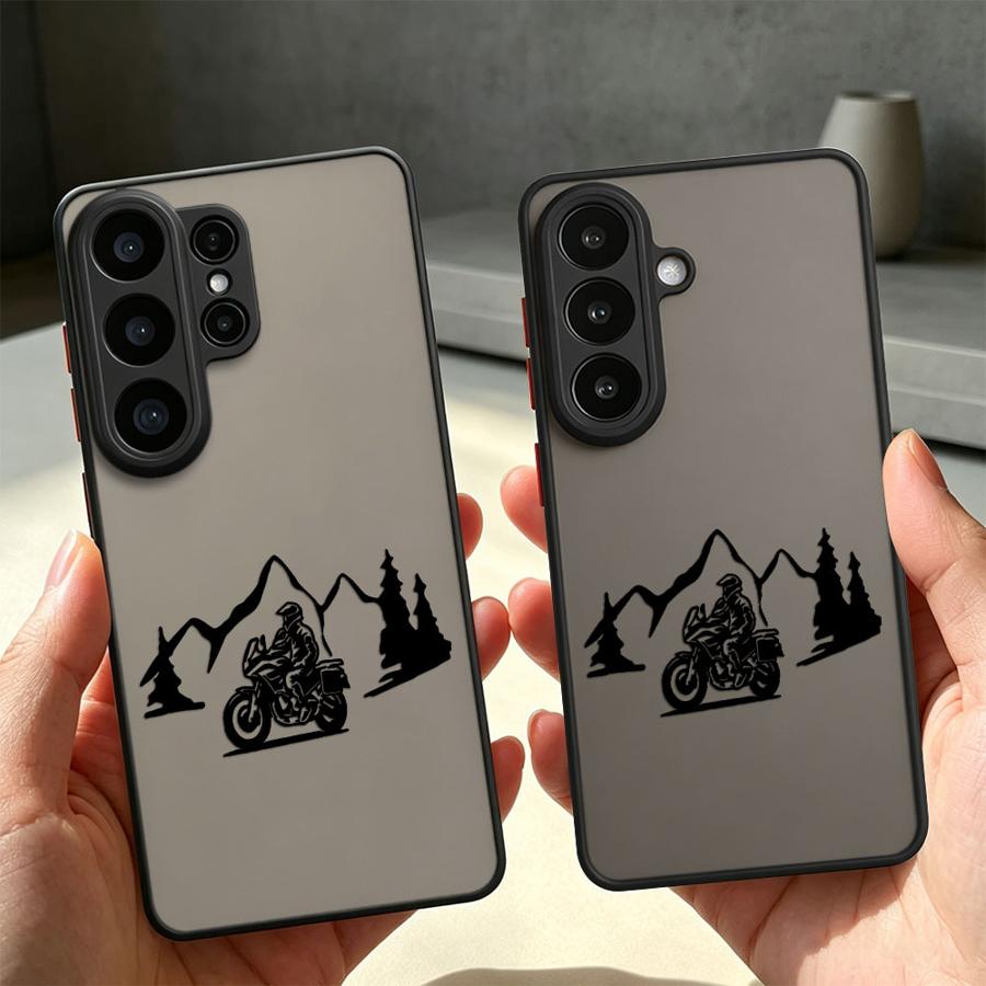 Mountain Biking Logo - マウンテンバイクライダーシルエットケース Samsung Galaxy S26 S22 S21