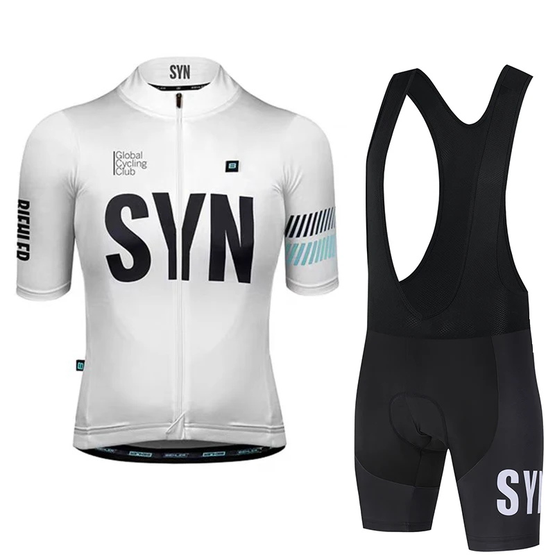 Mountain Biking Trousers - SYN メンズサイクリングジャージ 夏用ロードバイクサイクリングスポーツシャツ サイクリングビブ MTB 吸汗速乾サイクリングショートセット