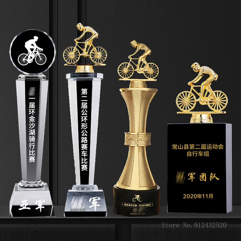 Mountain Biking Competition - クリエイティブスポーツ自転車トロフィーマウンテンエクストリームサイクリングコンペティション賞カスタマイズ子供用バイクメタルクリスタルトロフィー1個