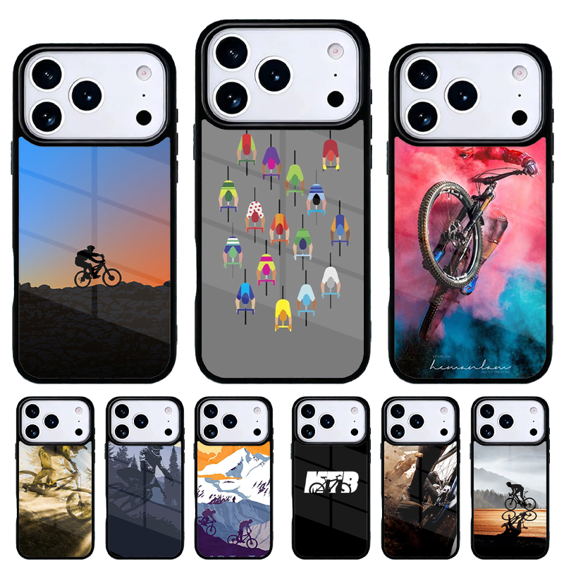 マウンテンバイクサイクリングソフトフォンケース iPhone - Mountain Biking Logo のレビューと価格