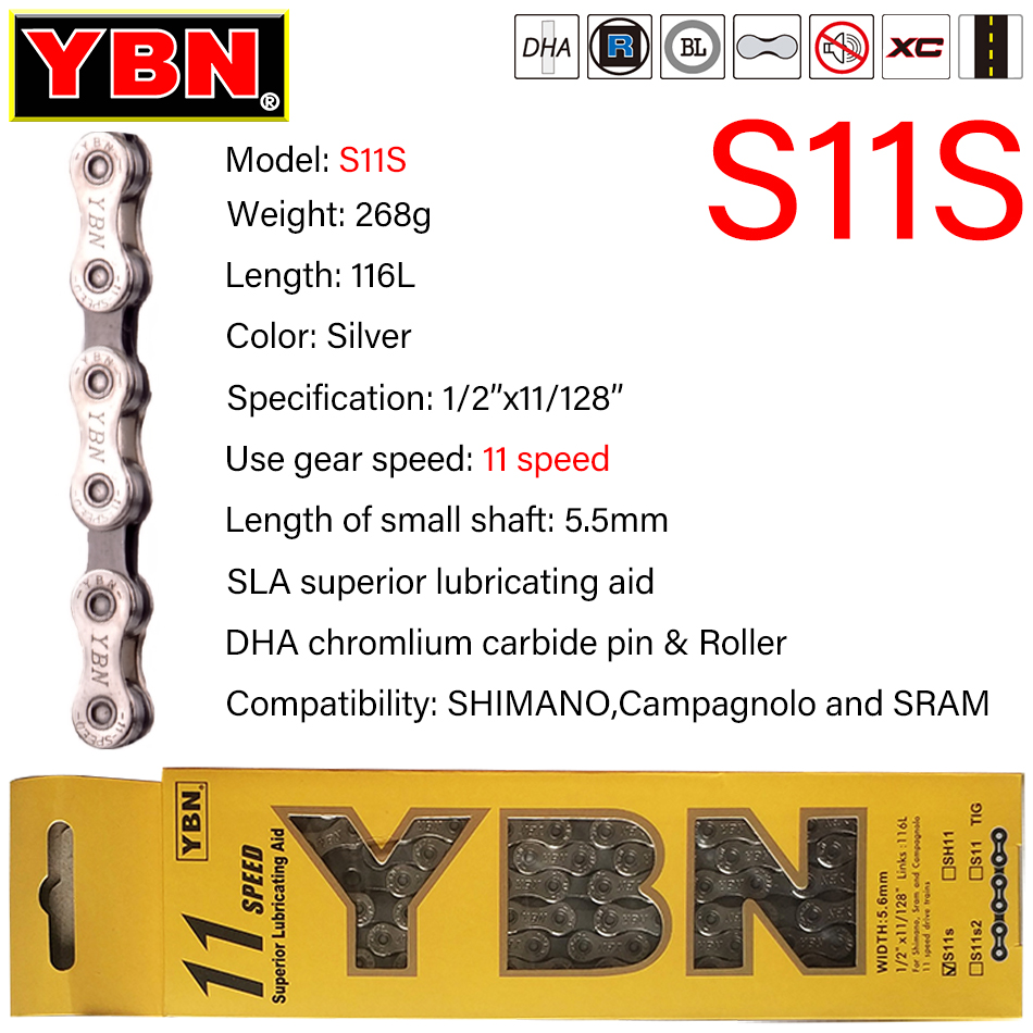YBN 自転車チェーン,8/9/10/11/12スピード,マ - Cassette 11 Speed のレビューと価格