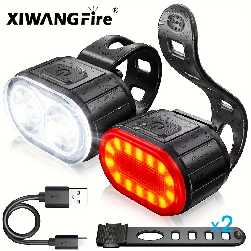 USB-C 充電式自転車ライト自転車安全警告ランプ屋外防水サ - Mountain Biking Lights のレビューと価格