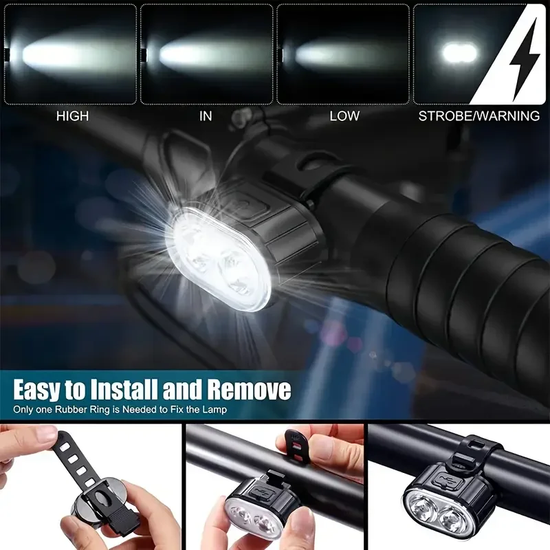 USB-C 充電式自転車ライト自転車安全警告ランプ屋外防水サ - Mountain Biking Lights のレビューと価格