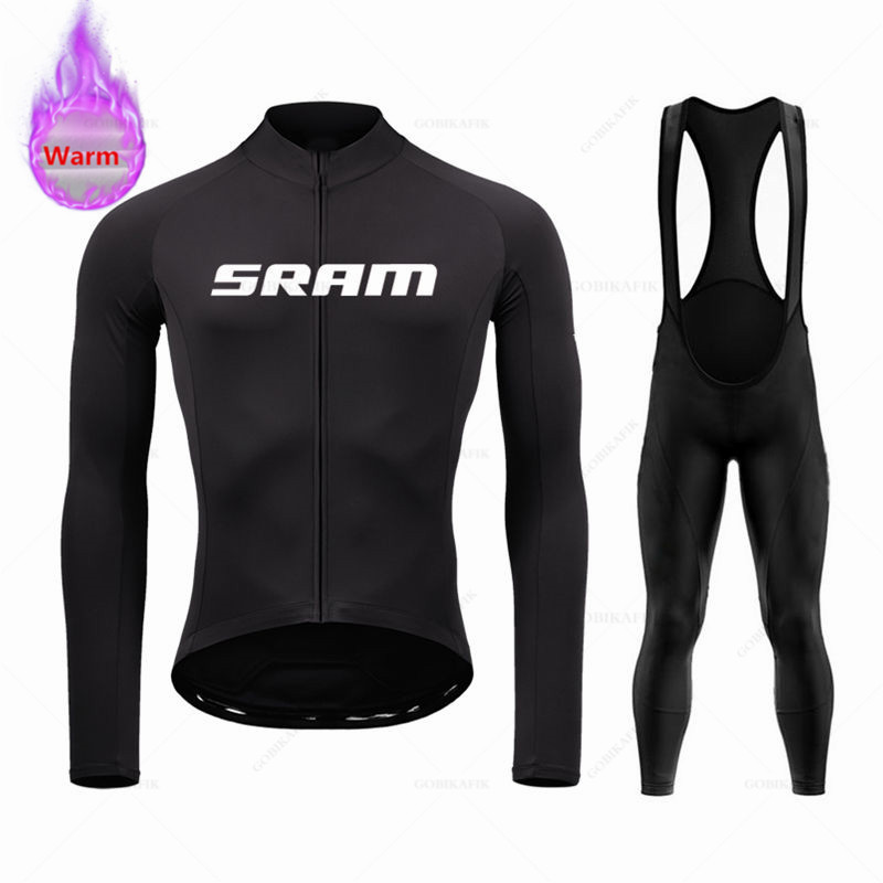 Sramチーム-サーマルフリースサイクリングウェアセット,マ - Mountain Biking Trousers のレビューと価格